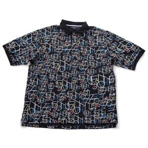 Sean John Vintage 90s All Over Print Polo Shirt Black / Multicolor Men's XXXL